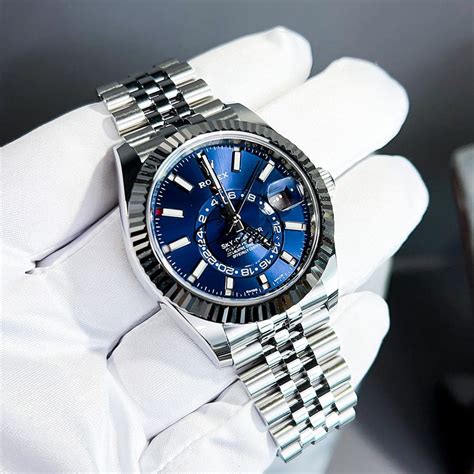 rolex sky dweller blue face replica|rolex sky dweller price uk.